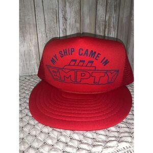 Vintage Red Mesh Trucker Hat One Size Fits All